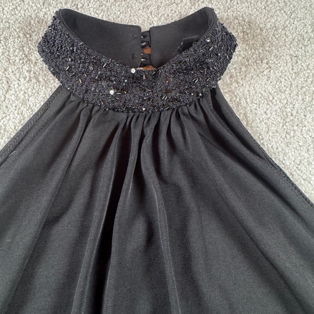 Love Tease Womens Black Beaded Halter Neck Ruched Bodycon Dress H17UD9 Small